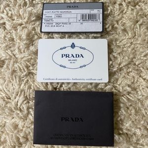prada authentication card